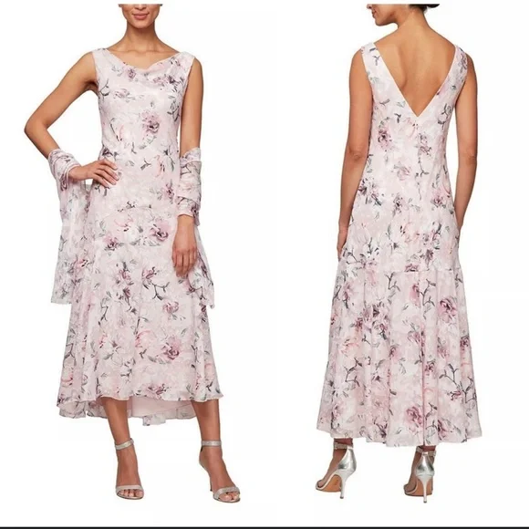 alex evenings champagne dress Alex Evenings Petite Sequined Lace Gown - Buff